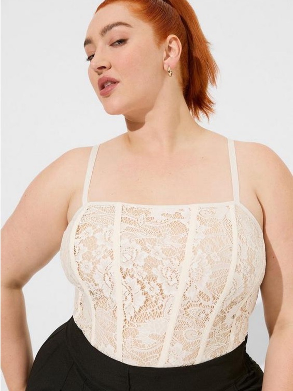 NEW Torrid Cream Lace Corset Top 2 2X Boho Festival Bachelorette Party Bride